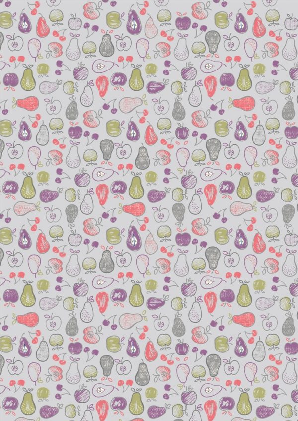 Lewis & Irene Farmers Market Fabric Fruit on Light Lavender