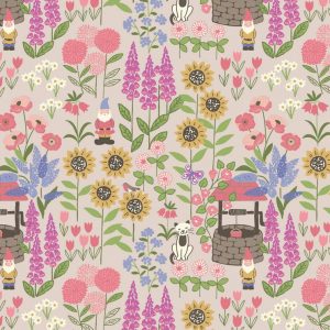 Lewis & Irene Fabric Grandma's Garden On Natural