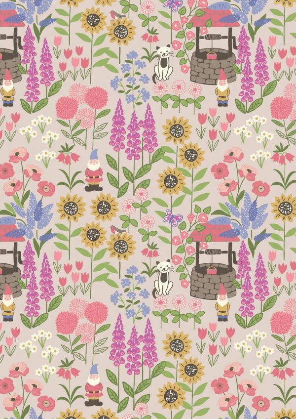 Lewis & Irene Fabric Grandma's Garden On Natural
