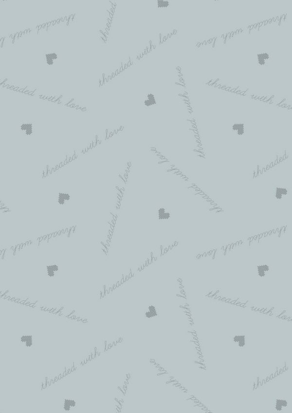 Lewis & Irene Fabrics Threaded With Love Grey