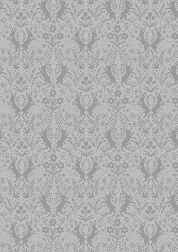 Lewis & Irene Fabrics Salisbury Spring Little Hares in Grey