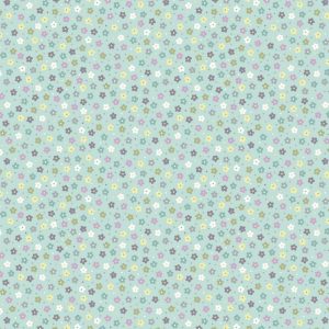 Lewis & Irene Fabrics Salisbury Spring Little Daisies On Duck Egg