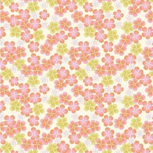 Lewis & Irene Fabrics Tropicana Orange Tropical Flowers