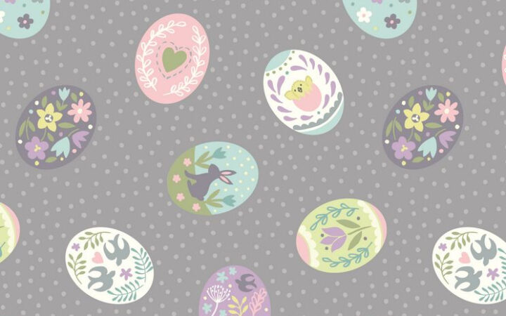 Lewis & Irene Salisbury Spring Painted Eggs On Grey