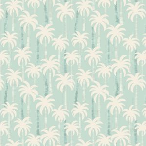 Lewis & Irene Fabrics Tropicana Palm Trees On Blue