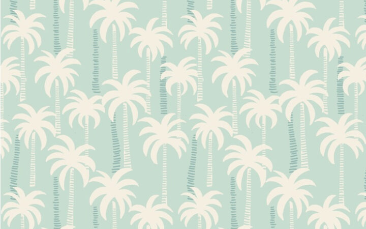 Lewis & Irene Tropicana Palm Trees On Blue