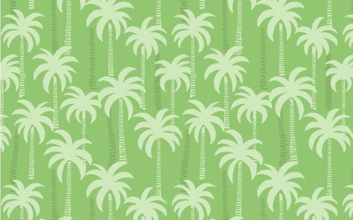 Lewis & Irene Tropicana Palm Trees On Green