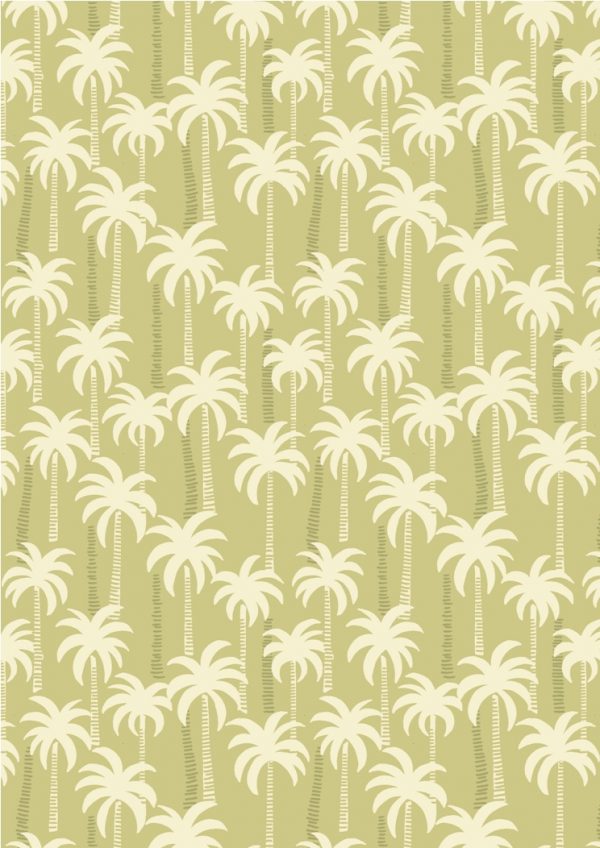 Lewis & Irene Fabrics Tropicana Palm Trees On Sand