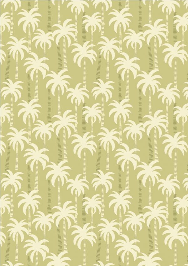 Lewis & Irene Fabrics Tropicana Palm Trees On Sand