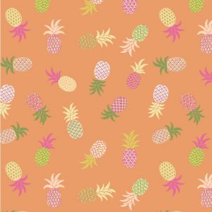 Lewis & Irene Fabrics Tropicana Pineapples On Orange