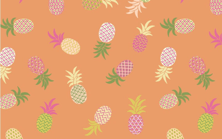 Lewis & Irene Tropicana Pineapples On Orange