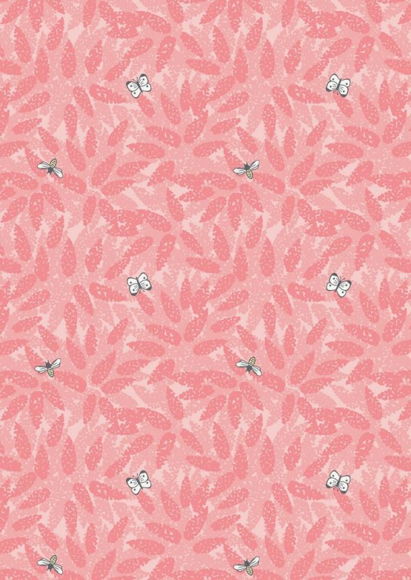 Lewis & Irene Fabric Grandma's Garden Pink Buddleia