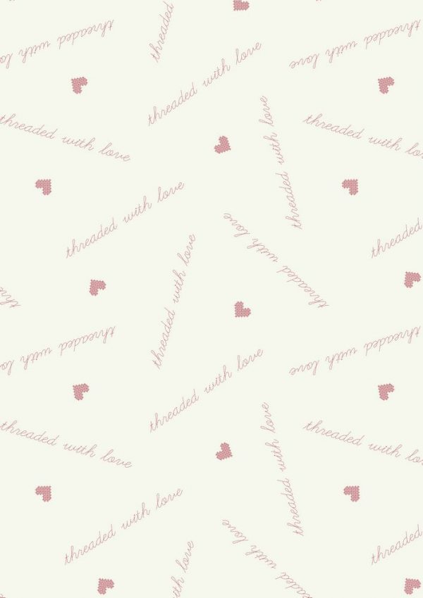 Lewis & Irene Fabrics Threaded With Love Pink