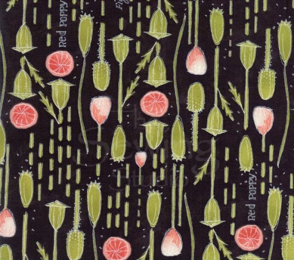 Moda Fabrics Poppy Mae Pods on Charcoal