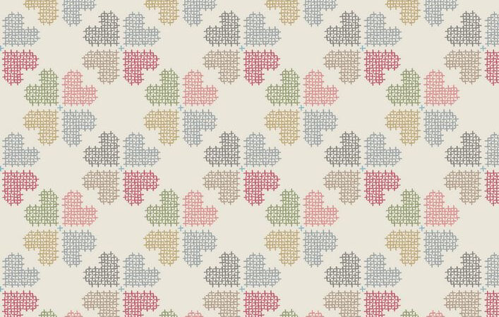 Lewis & Irene Threaded with Love Stitch Heart Cream