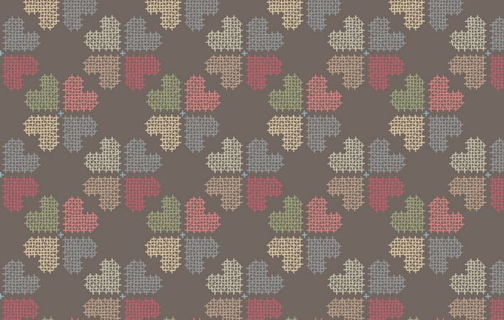 Lewis & Irene Threaded with Love Stitch Heart Grey