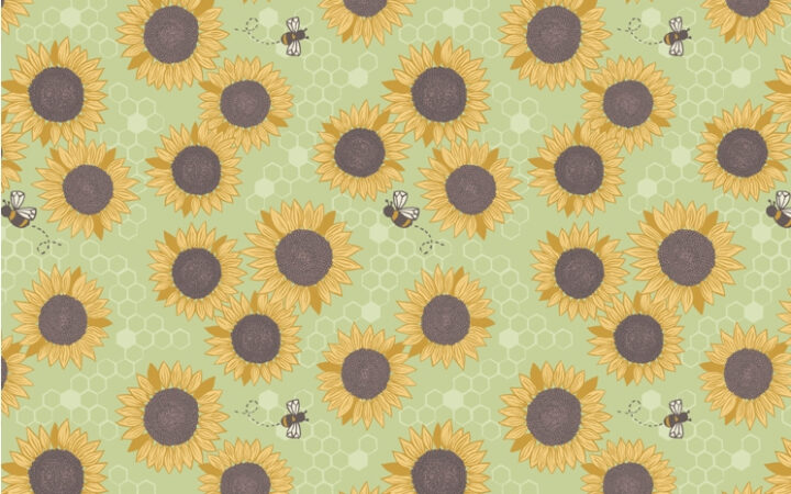 Lewis & Irene Farmers Market Sunflowers On Grass Green