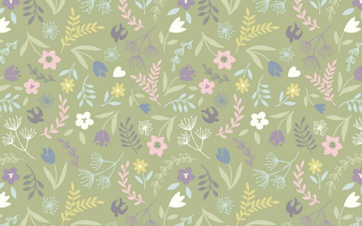 Lewis & Irene Salisbury Spring Swallows & Blooms Green