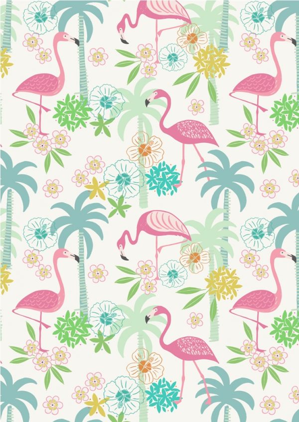 Lewis & Irene Fabrics Tropicana On White