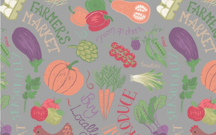 Lewis & Irene Farmers Market Vegetables On Grey