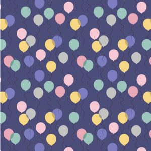 Lewis & Irene Fabrics April Showers Balloons on Blue