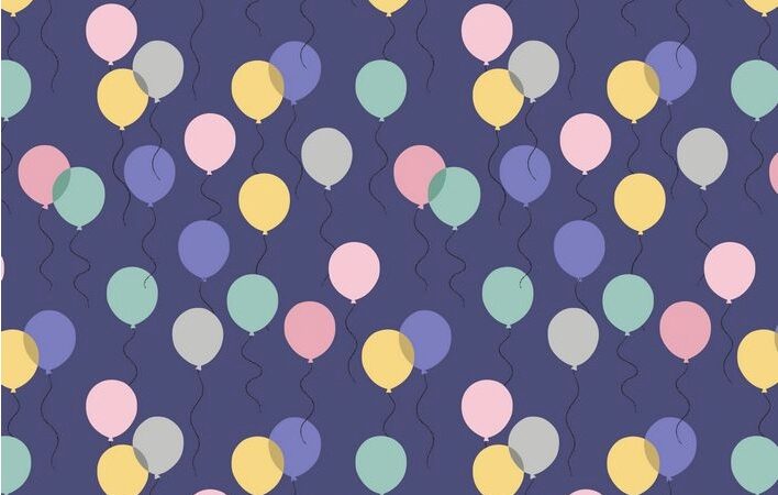 Lewis & Irene April Showers Balloons on Blue