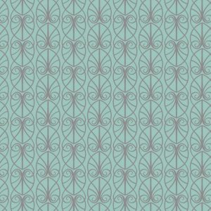 Lewis & Irene Fabrics April Showers Parisian Fretwork on Aqua