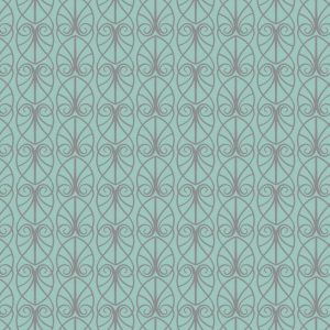 Lewis & Irene Fabrics April Showers Parisian Fretwork on Aqua