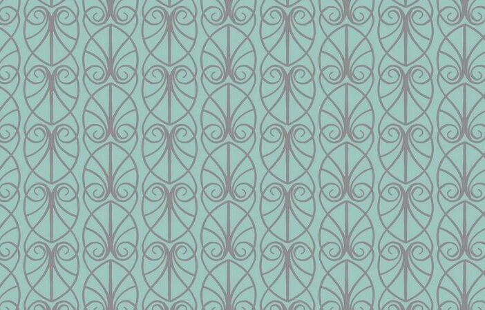 Lewis & Irene April Showers Parisian Fretwork on Aqua