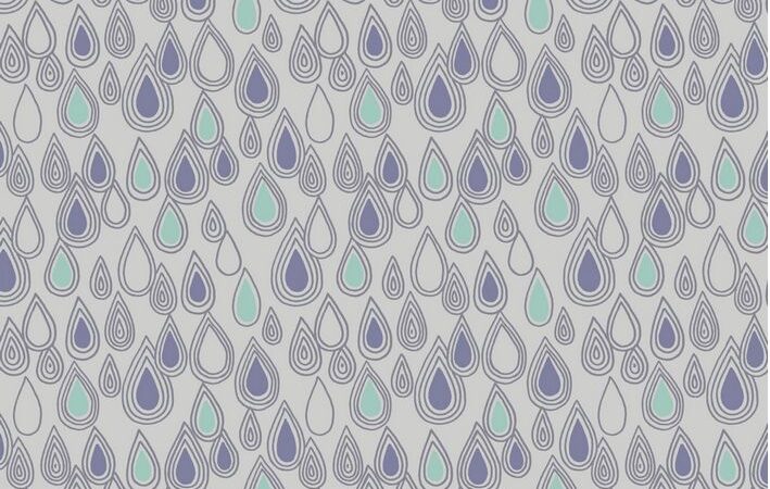 Lewis & Irene April Showers Raindrops on Grey