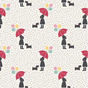 Lewis & Irene Fabrics April Showers on Cream