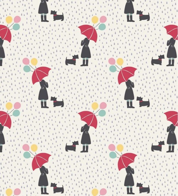 Lewis & Irene Fabrics April Showers on Cream