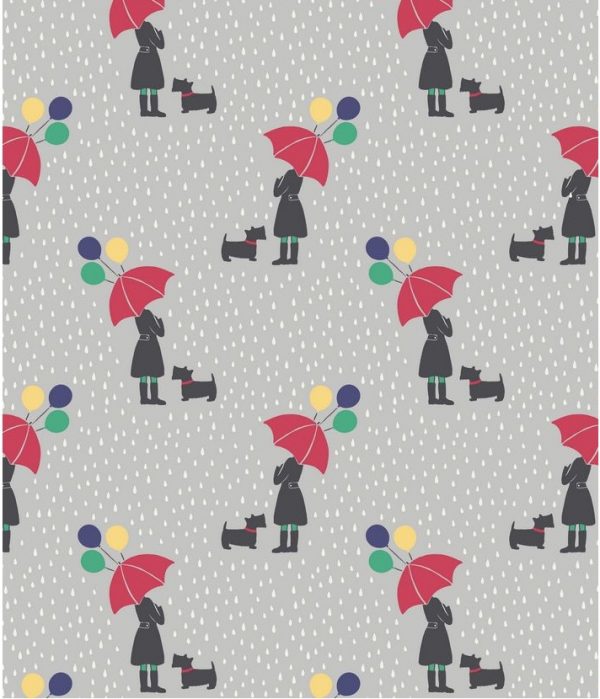 Lewis & Irene Fabrics April Showers on Grey