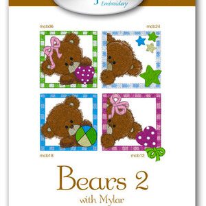 Purely Gates Teddy Bears Two with Mylar Machine Embroidery CD