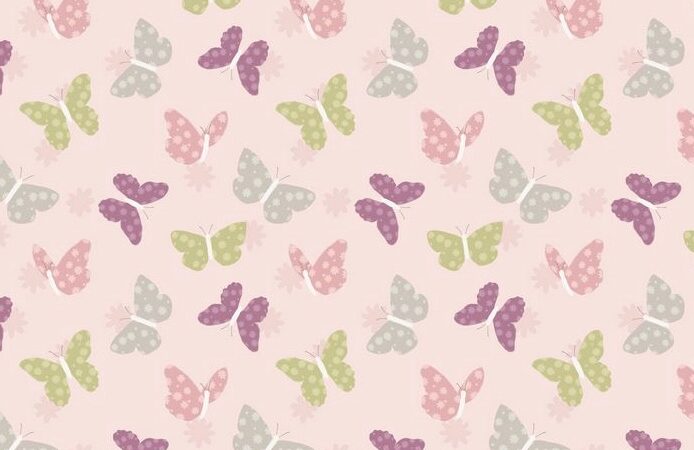 Lewis & Irene Bunny Garden Pink Butterflies