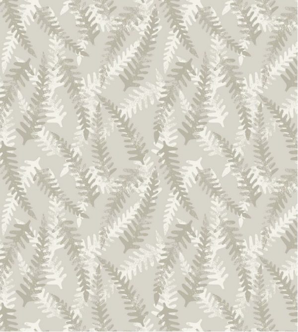 Lewis & Irene Fabrics Bluebell Wood Fern in Cream