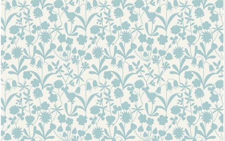 Lewis & Irene Bluebell Wood Duckegg Floral Silhouette