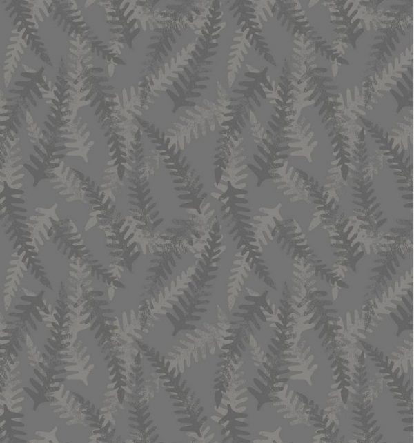 Lewis & Irene Fabrics Bluebell Wood Fern in Grey