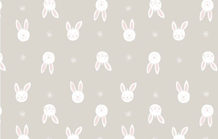 Lewis & Irene Bunny Garden Bunny on Light Grey