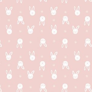 Lewis & Irene Fabrics Bunny Garden Bunny on Pink