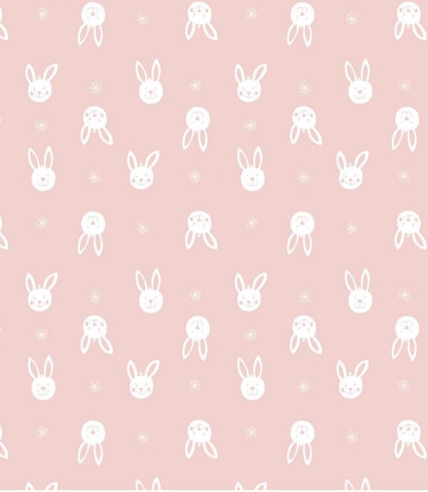 Lewis & Irene Fabrics Bunny Garden Bunny on Pink