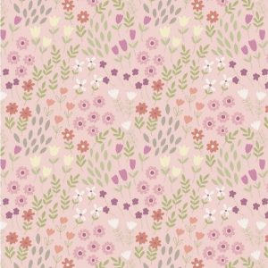 Lewis & Irene Fabrics Bunny Garden Pink Floral