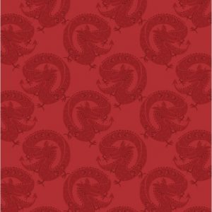 Lewis & Irene Fabrics Minshan Lucky Red Dragon