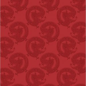 Lewis & Irene Fabrics Minshan Lucky Red Dragon