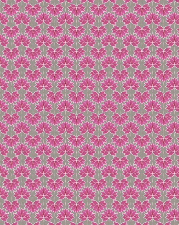Lewis & Irene Fabrics Minshan Pink Lotus Flower
