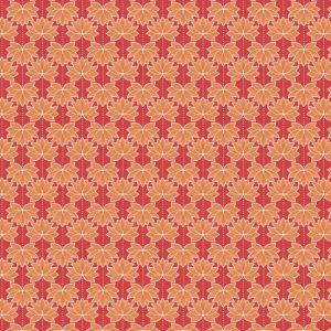 Lewis & Irene Fabrics Minshan Orange Lotus Flower