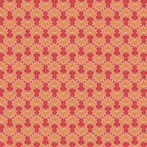 Lewis & Irene Fabrics Minshan Orange Lotus Flower