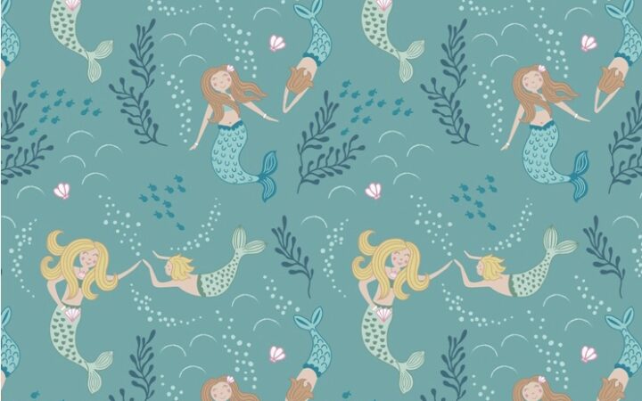 Lewis & Irene Tales of the Sea Mermaids on Mid Blue