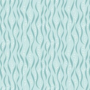 Lewis & Irene Fabrics Tales of the Sea Seaweed on Light Blue