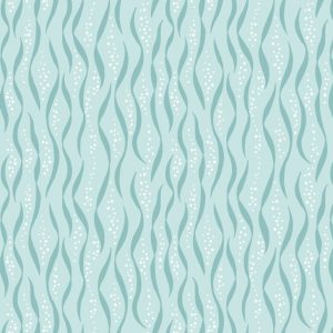 Lewis & Irene Fabrics Tales of the Sea Seaweed on Light Blue